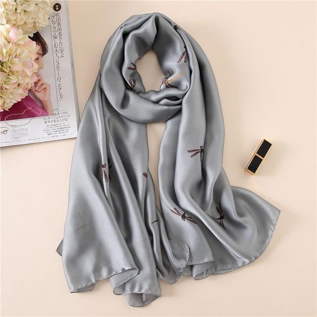 Grey Daily Wear Simple Pattern Women Scarf