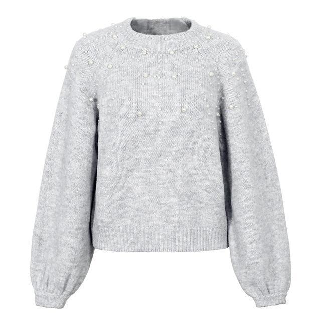 Pearl turtleneck knitted sweater