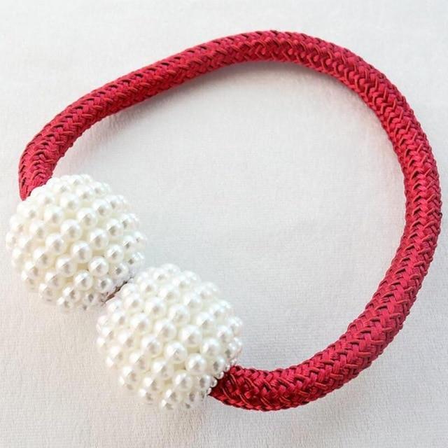 Pearl Curtain Tiebacks with Strong Magnetic Clips, 2 pcs
