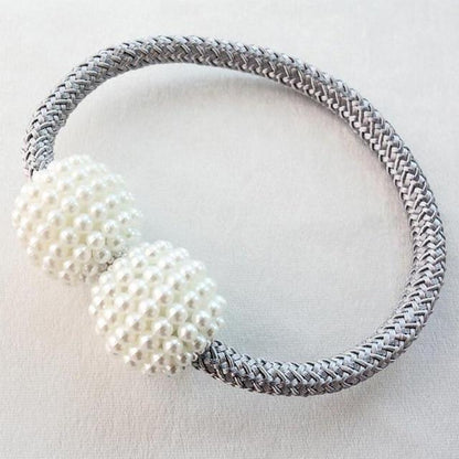 Pearl Curtain Tiebacks with Strong Magnetic Clips, 2 pcs