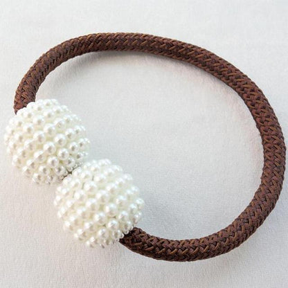 Pearl Curtain Tiebacks with Strong Magnetic Clips, 2 pcs