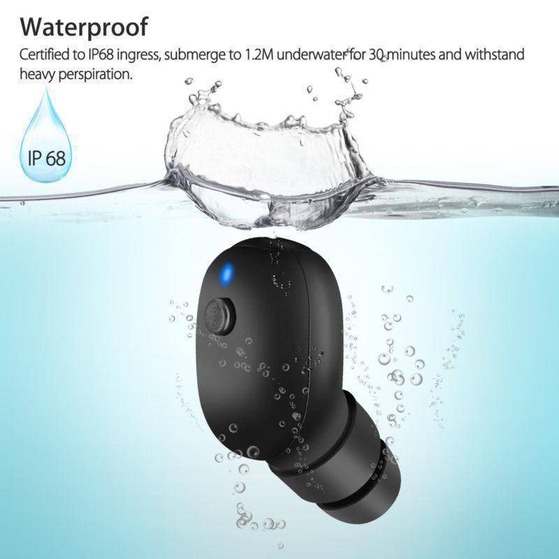 Waterproof Wireless Bluetooth Mini Sports Headphones In-Ear Earbud Earphones Earpiece for iPhone Samsung Android