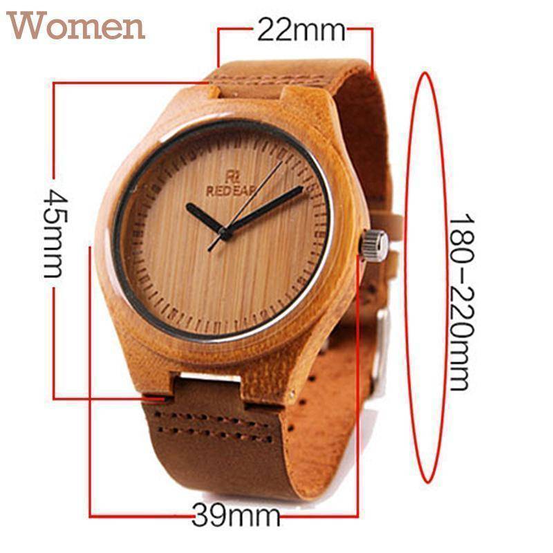Wooden Womens and Mens Watch With Leather Band
