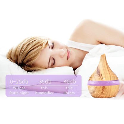 Wood Grain Electric Air Humidifier Ultrasonic Essential Oil Diffuser