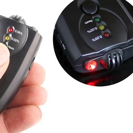 Mini Alcohol Breathalyzer with Flashlight and Key Chain