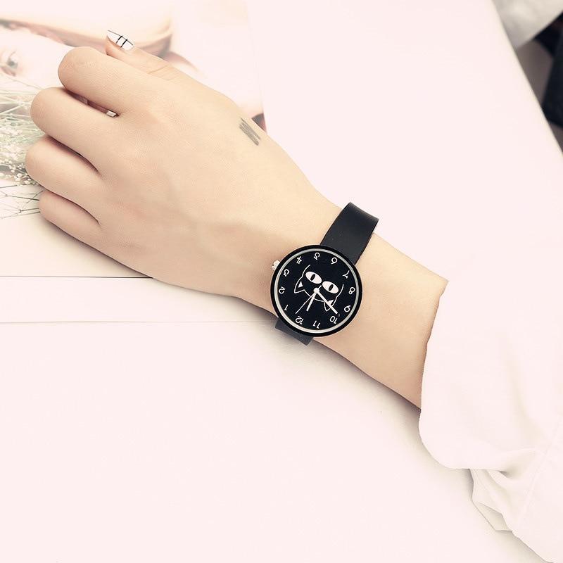 Black Minimalist Cat Lover Delight Designer Women Watch