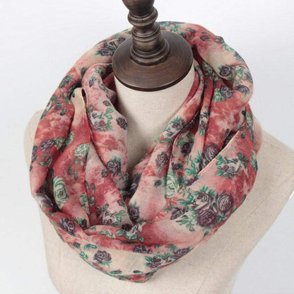 Women Flower Loop Scarf