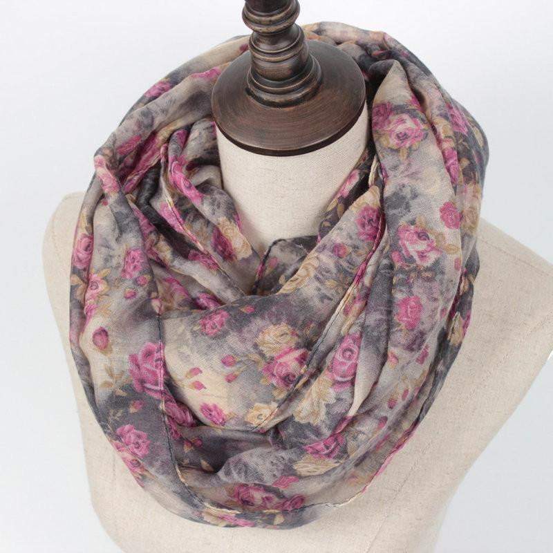 Women Flower Loop Scarf