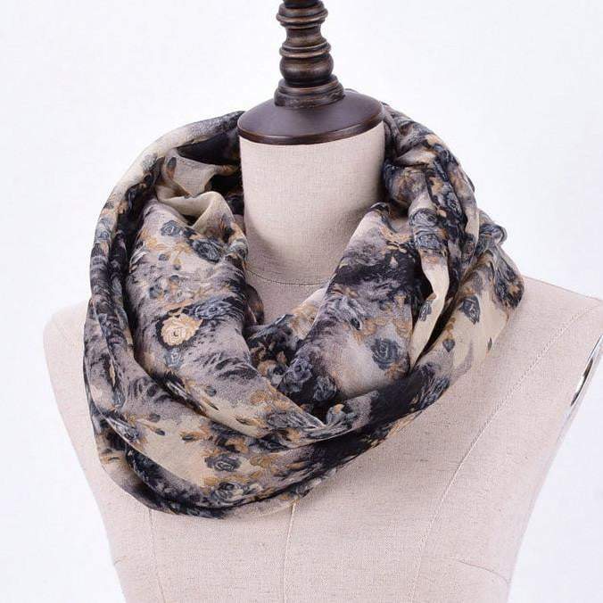 Women Flower Loop Scarf