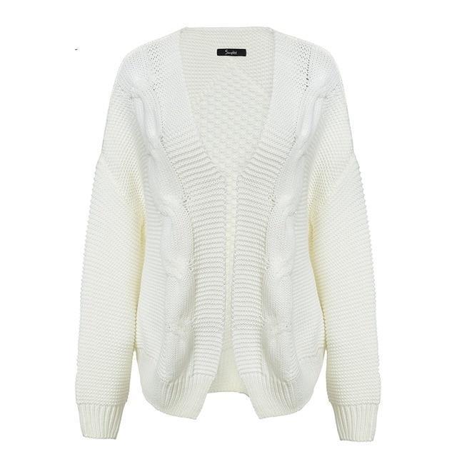 Elegant Twist  knitted Sweater Cardigan