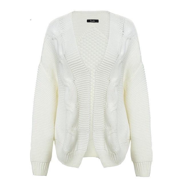 Elegant Twist  knitted Sweater Cardigan