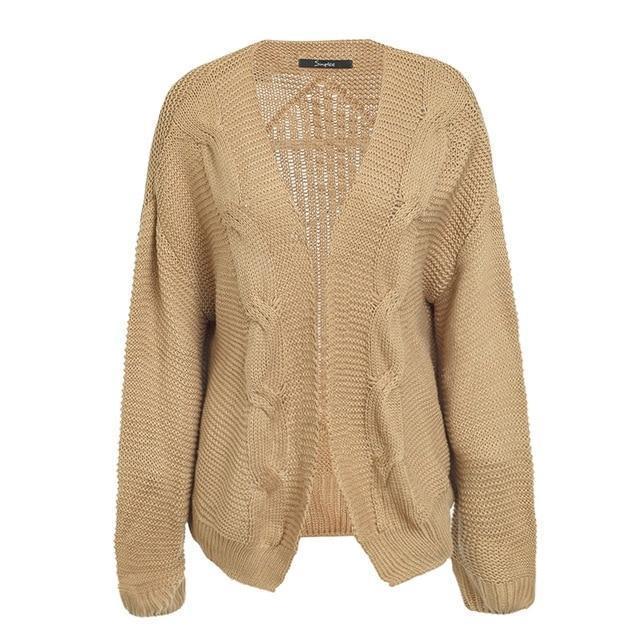 Elegant Twist  knitted Sweater Cardigan