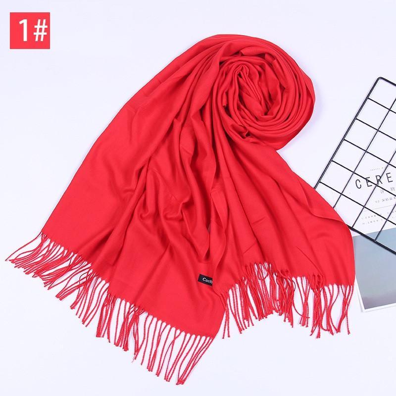 Red Series Super Soft Warm Scarf with Tassel