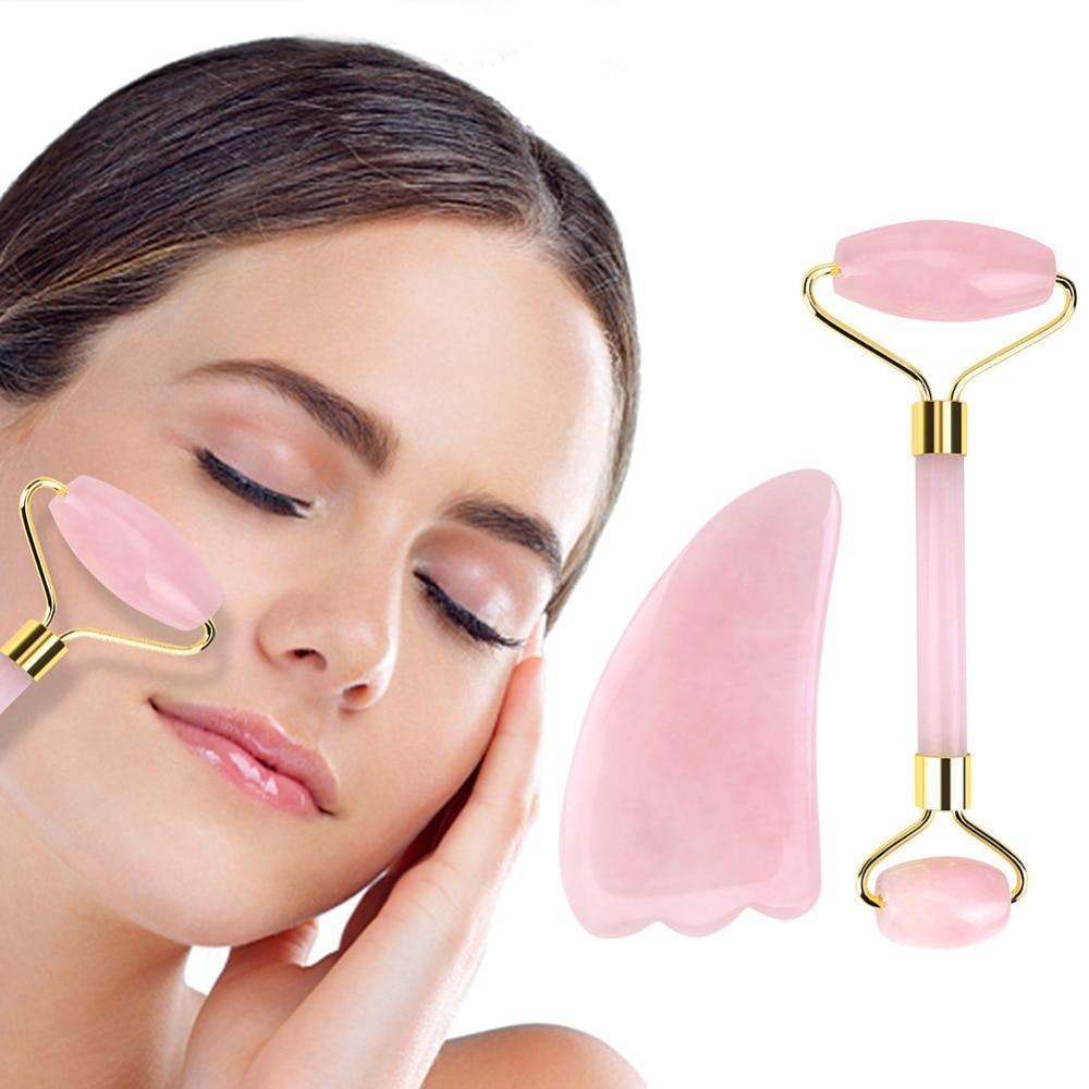 Deciniee Rose Quartz Facial Jade Roller Massager