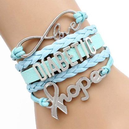 Womens Diabetic Medical Alert ID Bracelet - For Type 1 and Type 2 Diabetes