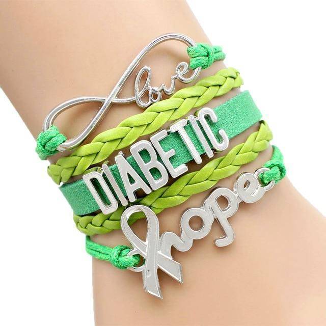 Womens Diabetic Medical Alert ID Bracelet - For Type 1 and Type 2 Diabetes