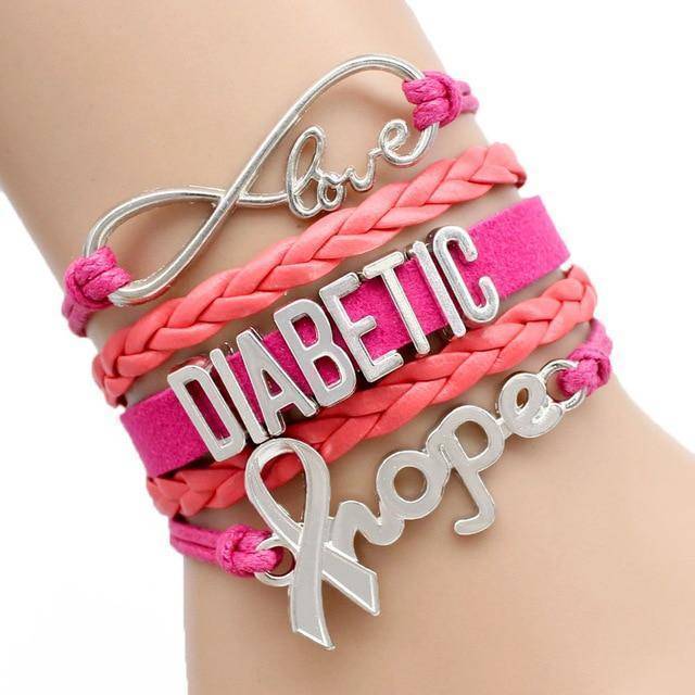 Womens Diabetic Medical Alert ID Bracelet - For Type 1 and Type 2 Diabetes