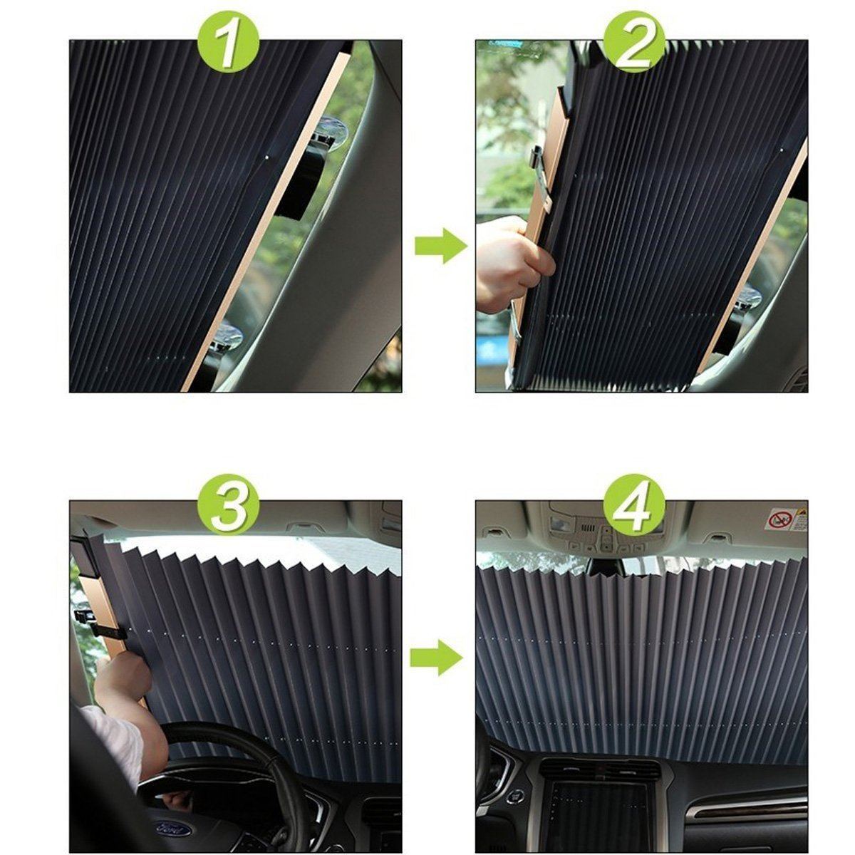 Car Windshield Retractable Sun Shade