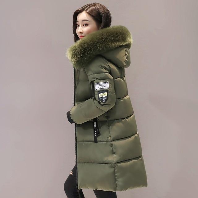 Winter Warm Ladies Casual Long Coat Slim Hooded Jacket