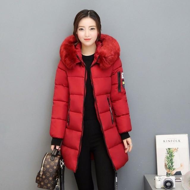 Winter Warm Ladies Casual Long Coat Slim Hooded Jacket