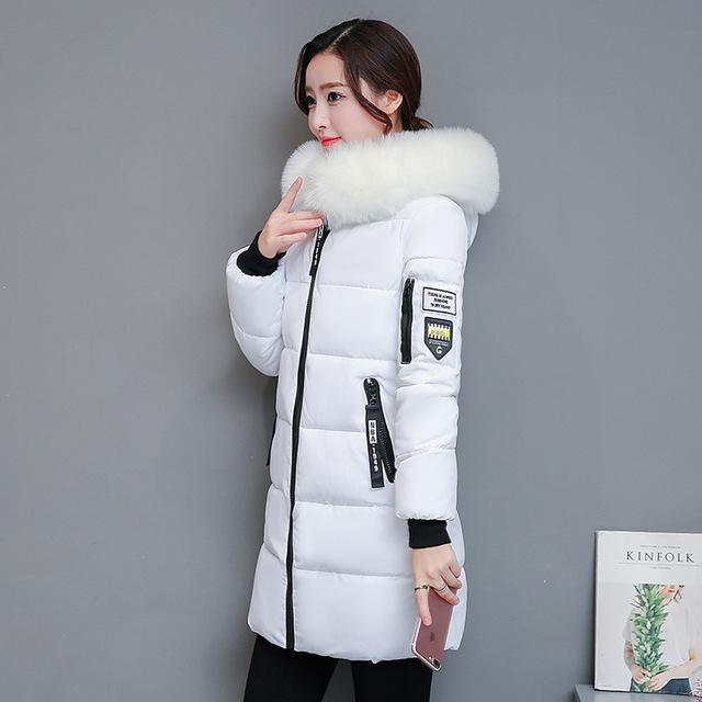 Winter Warm Ladies Casual Long Coat Slim Hooded Jacket