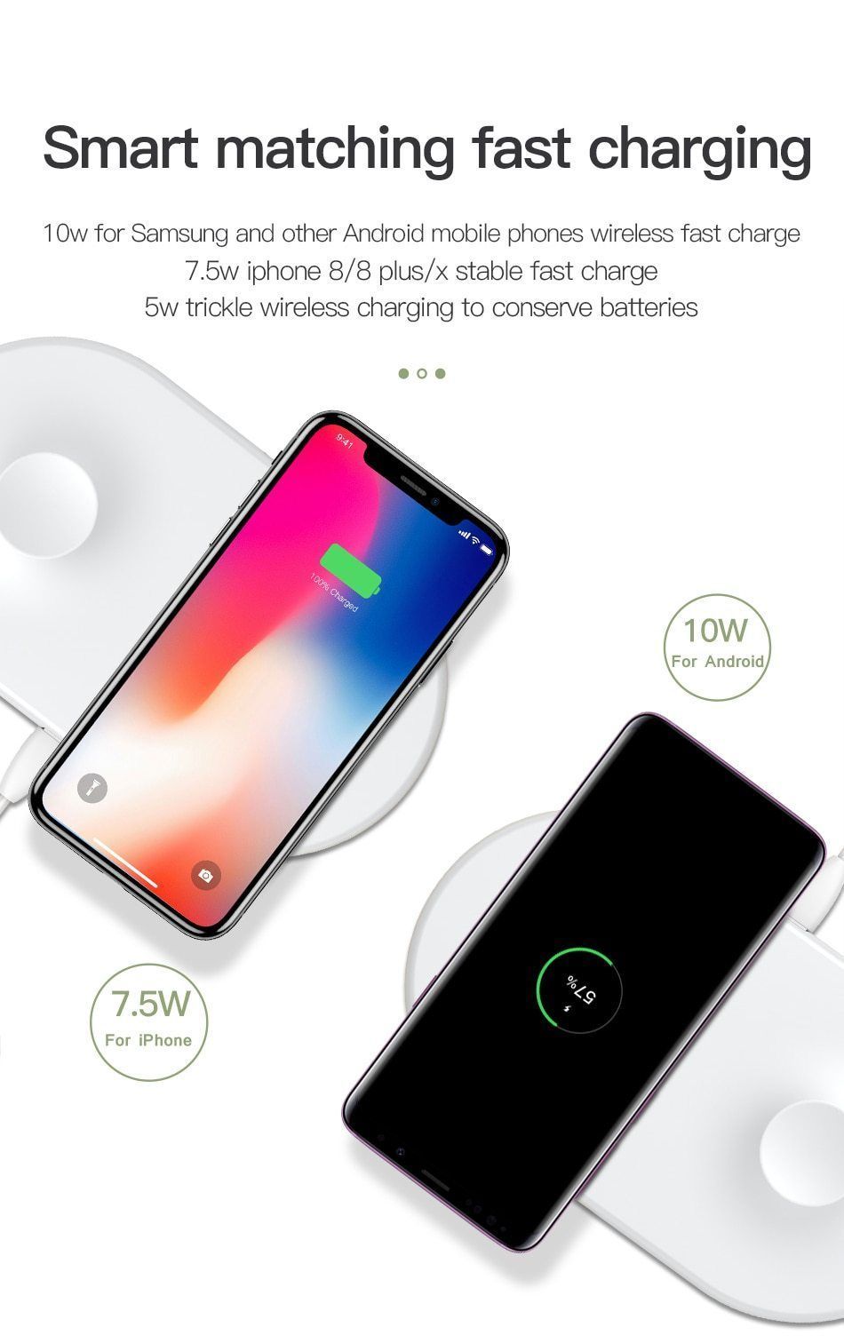 2 in 1 Wireless Charger Pad For Apple Watch iPhone X Xs Max XR Desktop Fast Wireless Charging Charger Born for Apple Fans