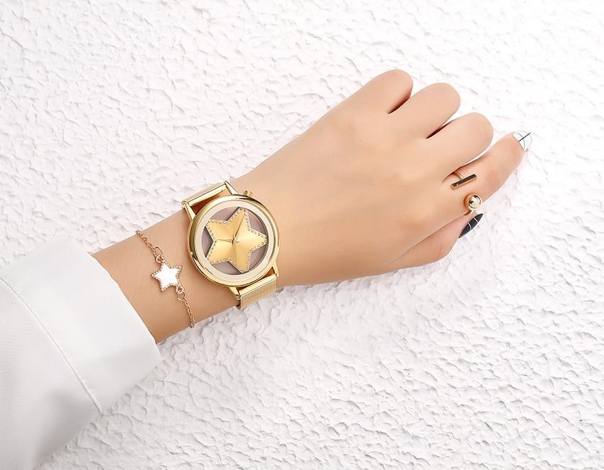 Shining Star Glory Hollow Luxury Designer Women Watch