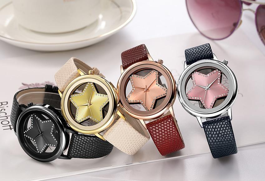 Shining Star Glory Hollow Luxury Designer Women Watch