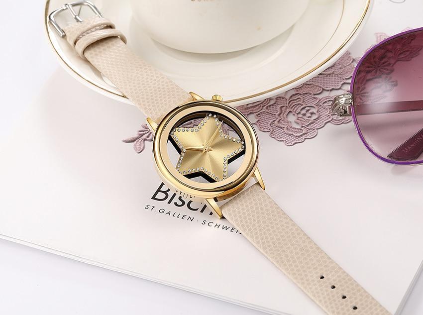 Shining Star Glory Hollow Luxury Designer Women Watch