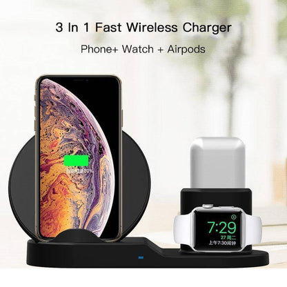 Fast Charge Wireless Charger For iPhone 3 In 1 Dock Station For Apple Watch Series 1 2 3 Airpods
