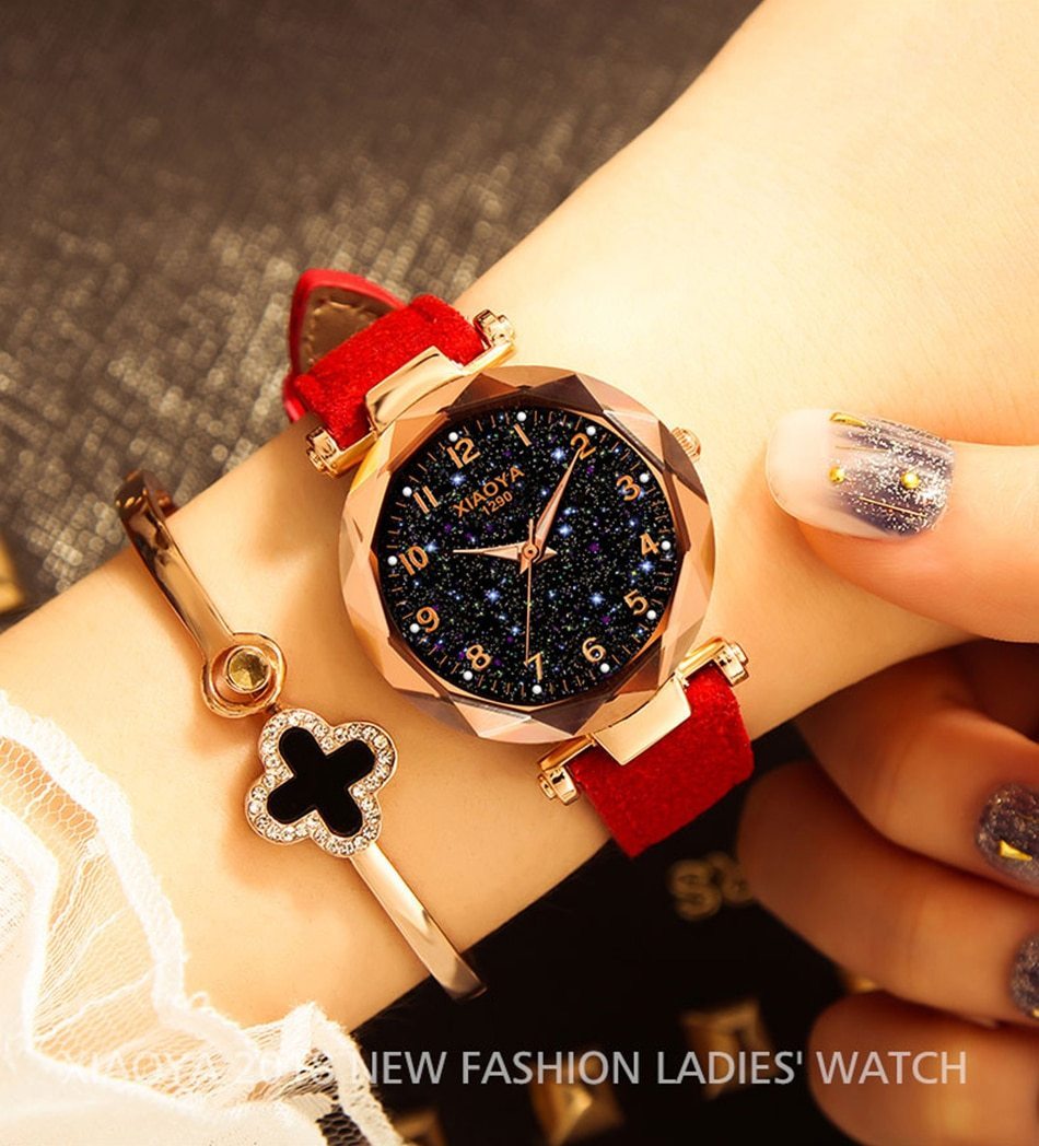 Multiple Colors Galaxy Star Designer Women's Bracelet Watch