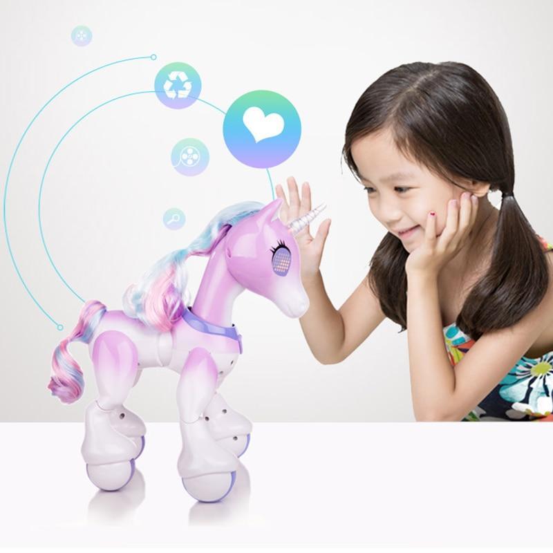 Interactive Robot Unicorn Toy – Rechargeable Programmable Touch Sound Pet for Kids
