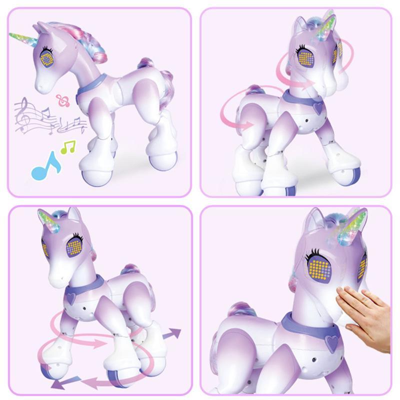 Interactive Robot Unicorn Toy – Rechargeable Programmable Touch Sound Pet for Kids