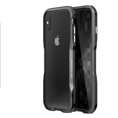 New Metal Shockproof Premium Frame Case w/ Sound Chamber - Aluminum Frame for iPhone 7 8 X XS XR Series