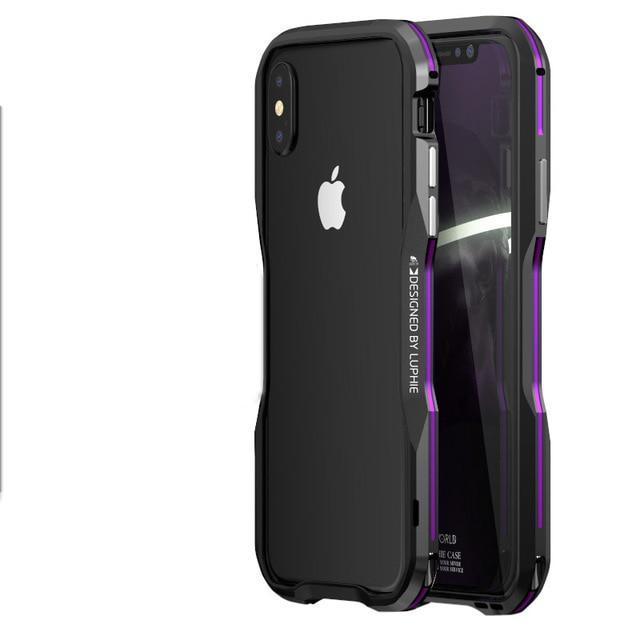 New Metal Shockproof Premium Frame Case w/ Sound Chamber - Aluminum Frame for iPhone 7 8 X XS XR Series