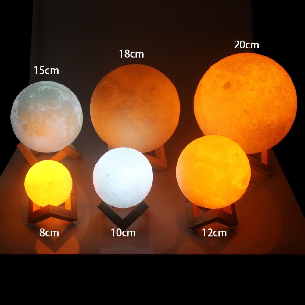 Rechargeable Wireless Dual Color Lunar Full Moon Night LED Lamp