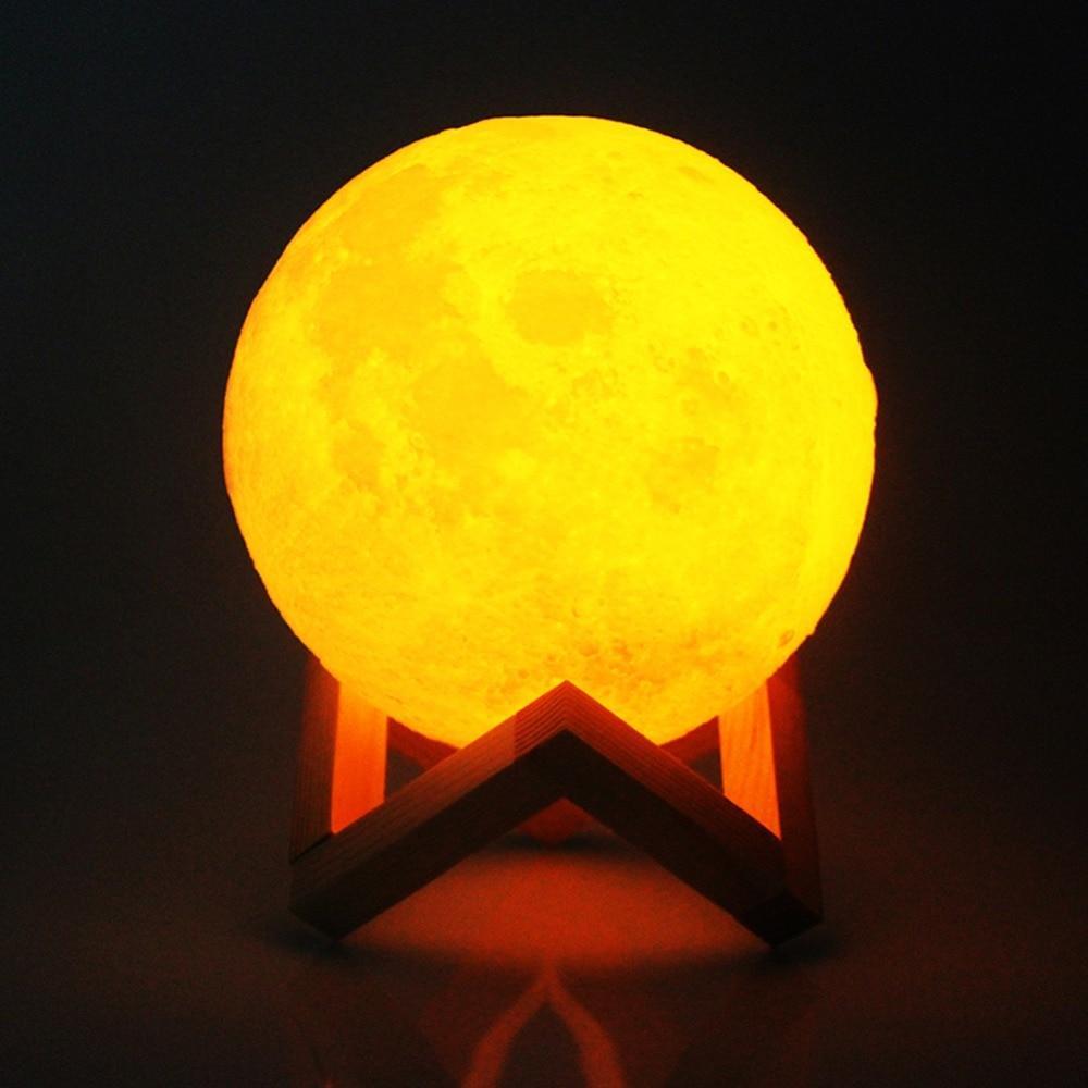 Rechargeable Wireless Dual Color Lunar Full Moon Night LED Lamp