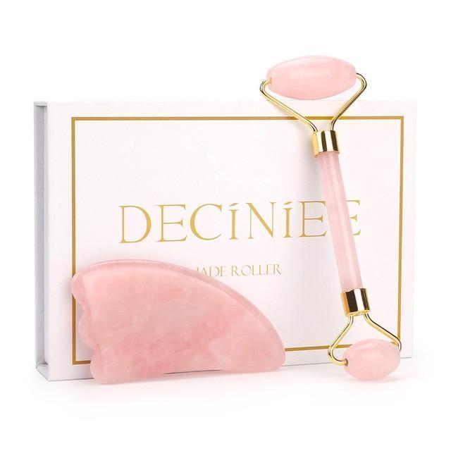 Deciniee Rose Quartz Facial Jade Roller Massager