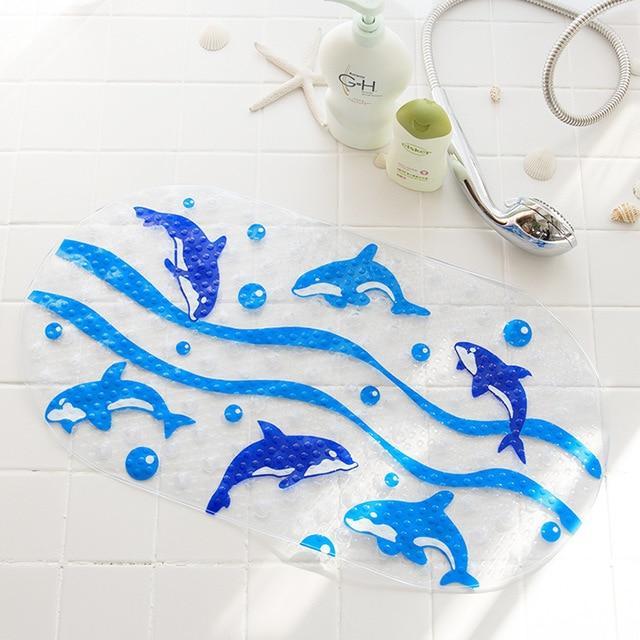 Cute Cartoon Anti-Slip PVC Bath Mats With Sucker For Baby