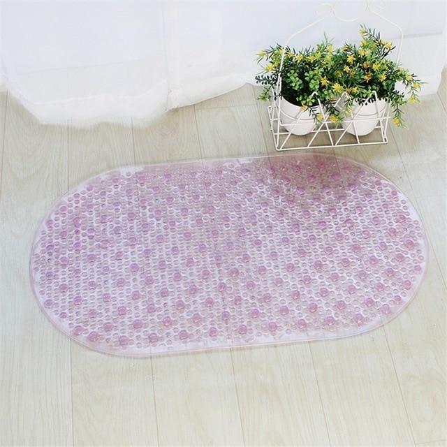 Anti-skid Bath Mat Soft Bathroom Massage Mat Suction Cup Non-slip Bathtub Carpet