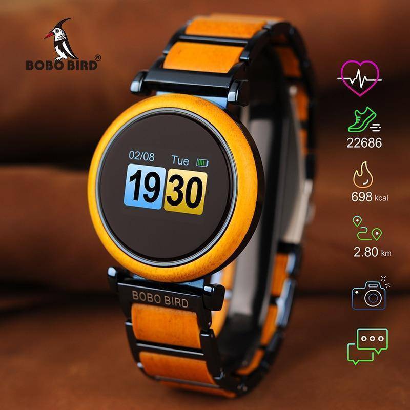 Touch Screen Wooden Watch For Men and Women in Wood Gift Box