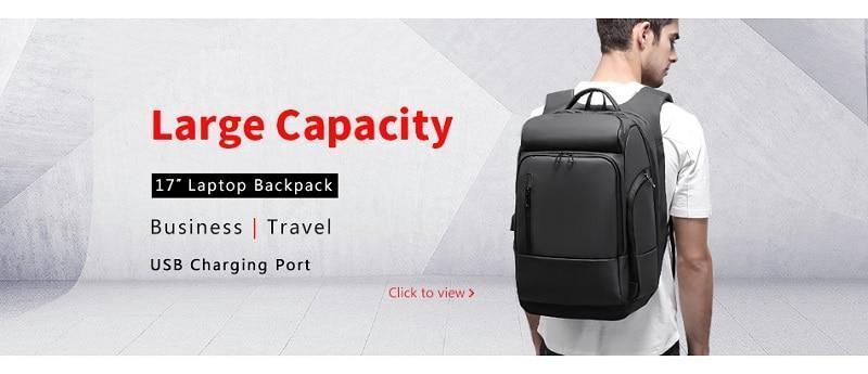 15.6 Inch Laptop Travel Backpack Water Repellent Functional Rucksack With USB Charging Port