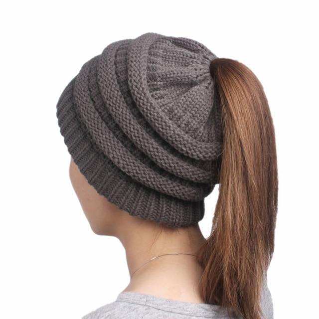 Ponytail Beanie Hat for Women