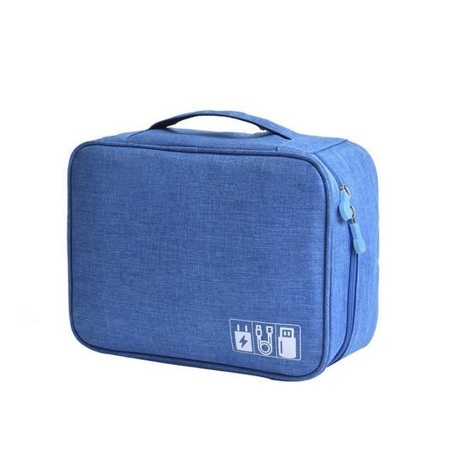 Wobag New Polyester Mens Travel Electronic Accessories Travel Bag Organizer For Date Line SD Card USB Cable Digital Device Bag