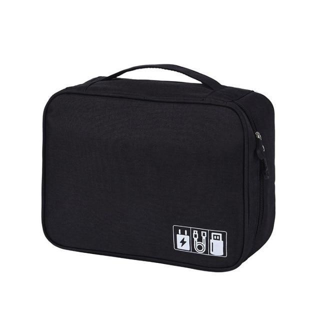 Wobag New Polyester Mens Travel Electronic Accessories Travel Bag Organizer For Date Line SD Card USB Cable Digital Device Bag