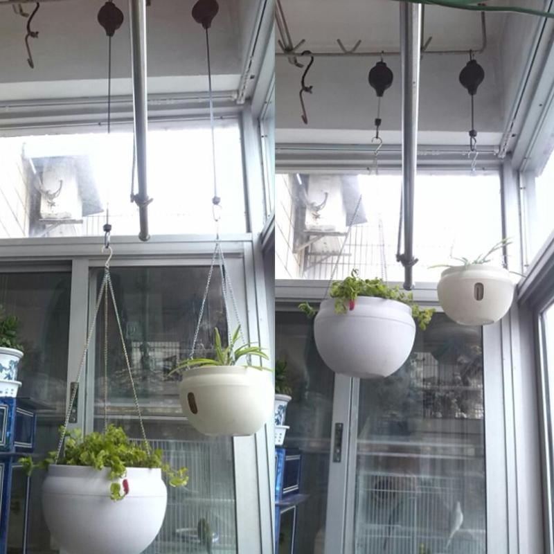 "Plant Pulley" 2pc Retractable Basket Hanger