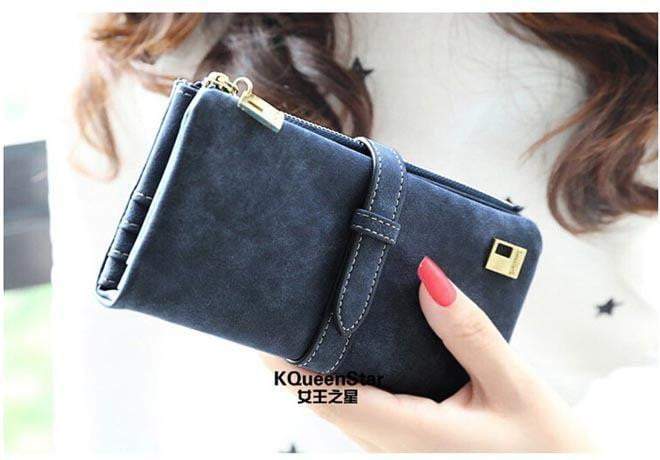 New Winter Fashion Trends Pumping  Frosted Multi-card position two fold wallet