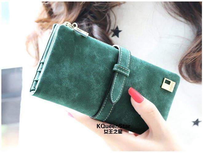 New Winter Fashion Trends Pumping  Frosted Multi-card position two fold wallet