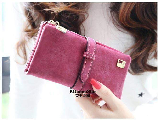 New Winter Fashion Trends Pumping  Frosted Multi-card position two fold wallet
