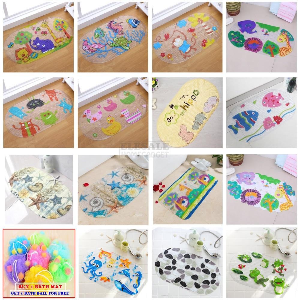 Cute Cartoon Anti-Slip PVC Bath Mats With Sucker For Baby